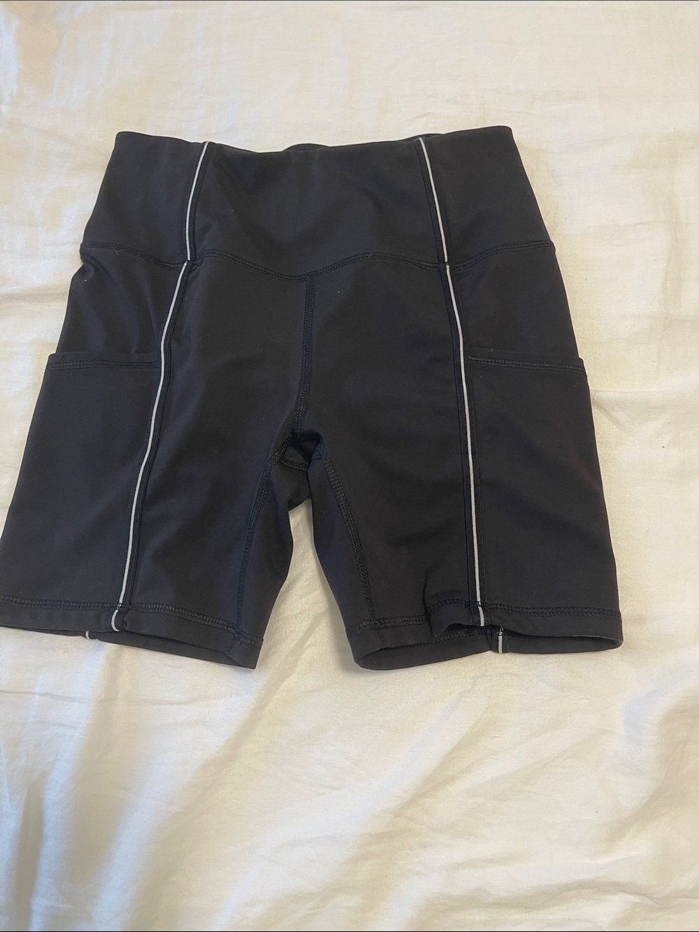 Forever 21 Black Bike Shorts with Reflective Piping
